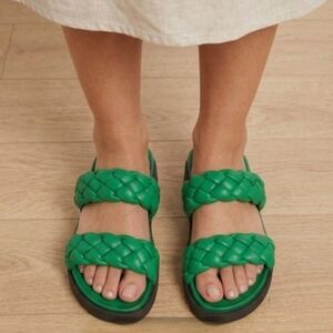 Pieces Dopamine Dressing Green Braided Sandals,  Size 38 (8)